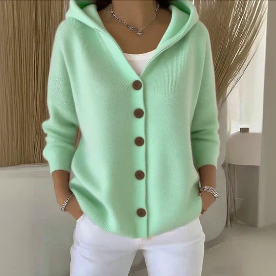 Astrid™ | Trendy strikket cardigan med hætte