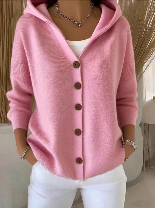 Astrid™ | Trendy strikket cardigan med hætte